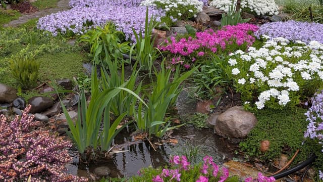 Rain garden planted in a front yard